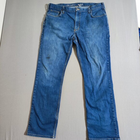 Carhartt Rugged Flex Relaxed Fit jeans men's size 40X34 ink blue colour straight - Picture 1 of 16